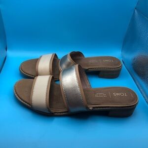 Toms double strap slip on sandals size 9.5